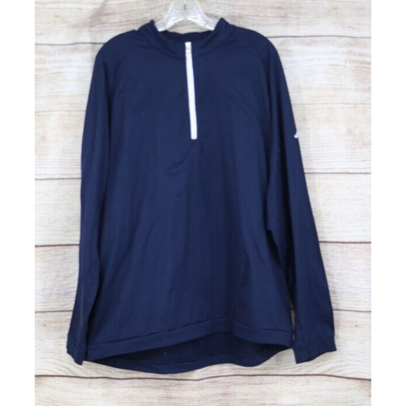 Adidas Golf Mens Size XL Quarter Zip Pull Over Athletic Sweatshirt Navy Blue - Picture 1 of 7